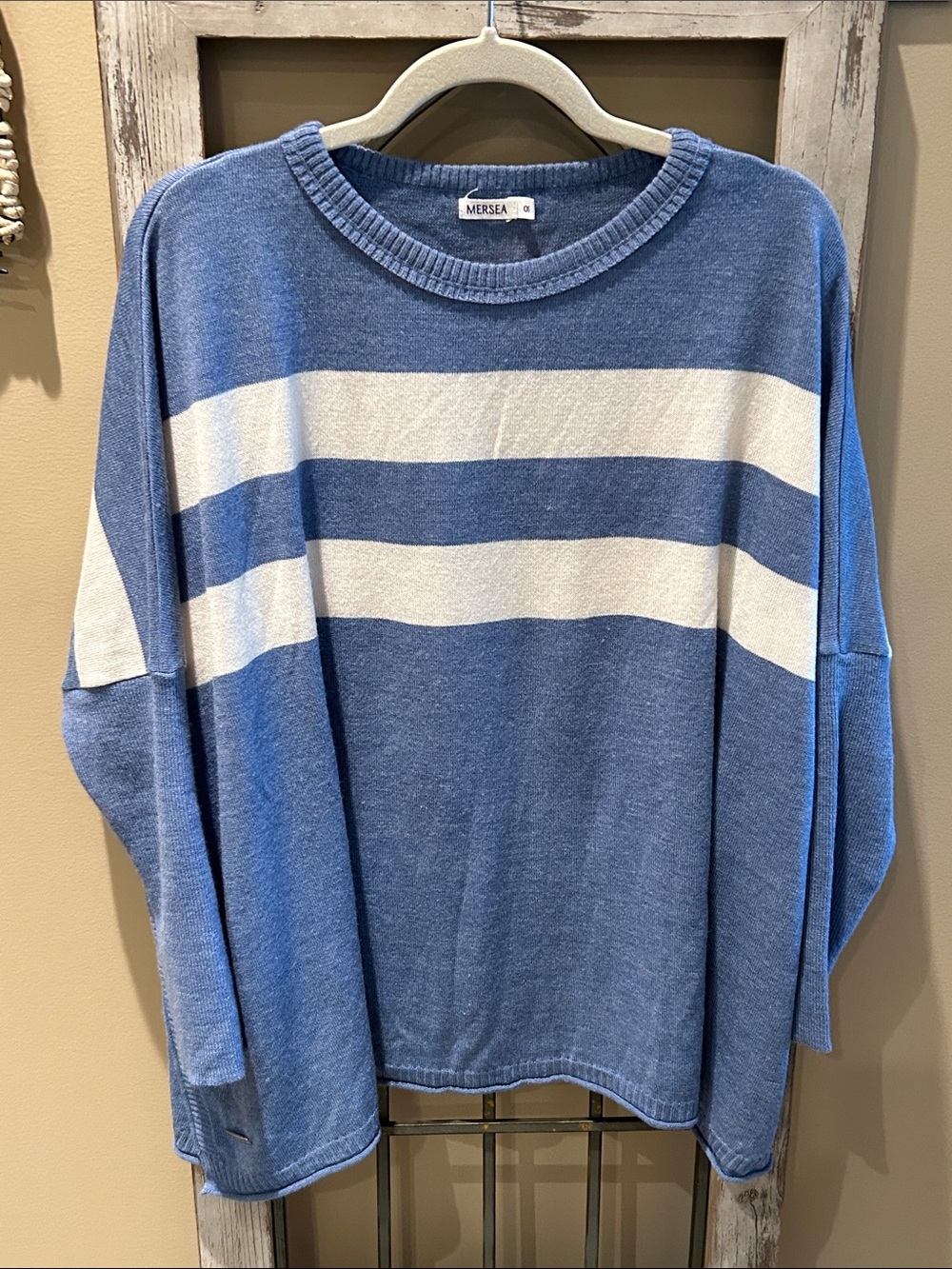 Mersea Catalina Women’s Blue & White Striped Sweater